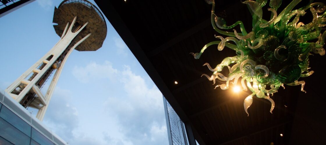 Seattle Chihuly view of space needle venue